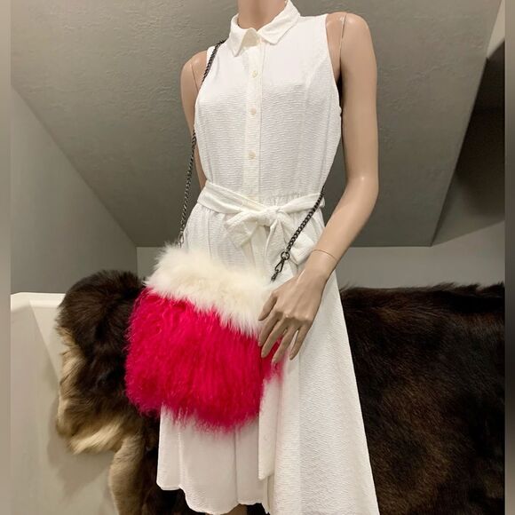 Handmade Genuine Mongolian Lamb Fur Shoulder Bag/Crossbody - Picture 7 of 14